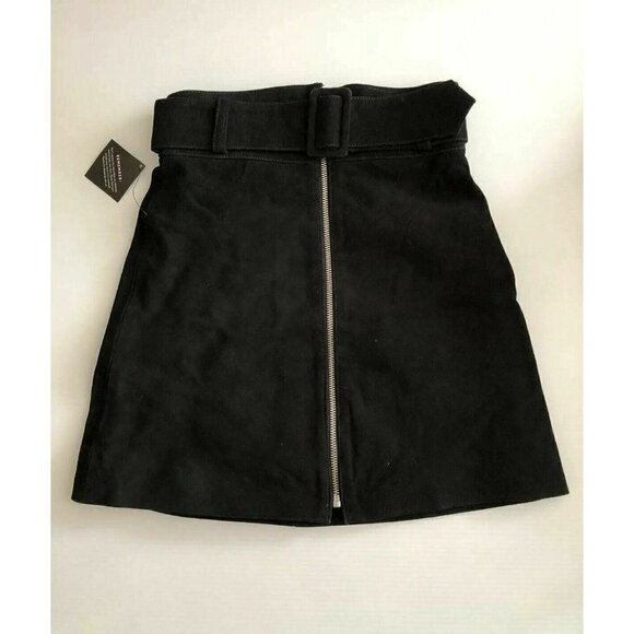 Nasty gal Black Leather  High Waisted Mini Skirt - Picture 8 of 9